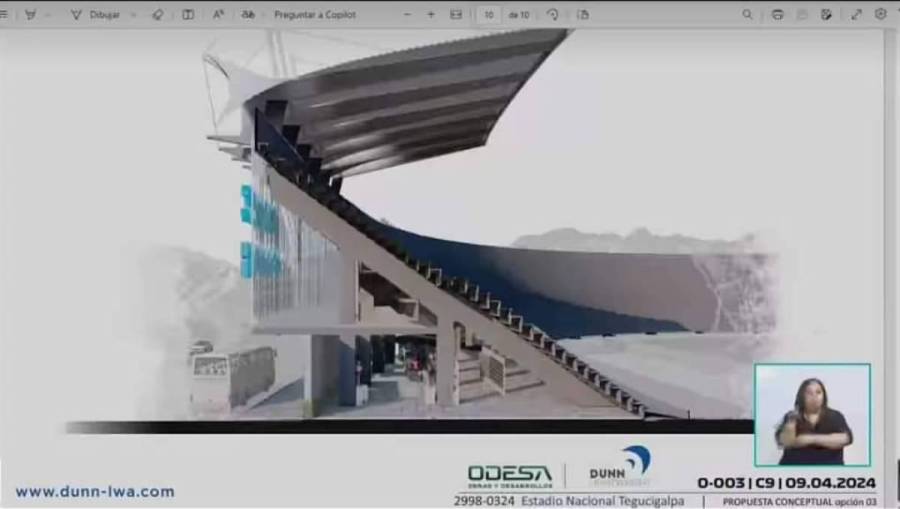 Estadio Nacional de Tegucigalpa presenta avances en gradería y nuevo techado