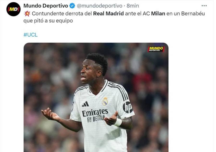 Real Madrid pierde ante Milan y así reacciona la prensa: “Vergüenza, fin del ciclo”