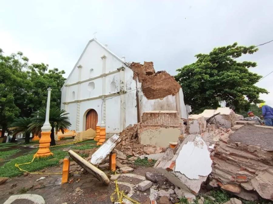 Así quedó iglesia La Merced de Choluteca, tras colapso de su campanario