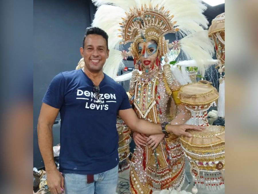 Yariela García, Miss Grand Honduras, deslumbra con traje nacional pech y colibrí