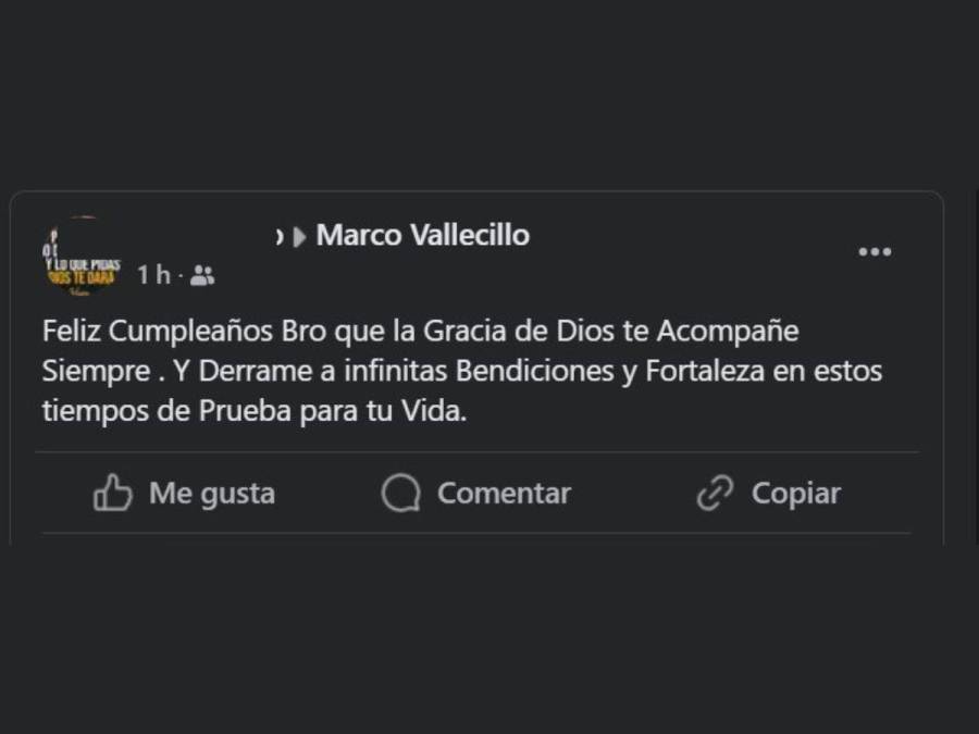 Juez Marco Vallecillo pasa cumpleaños en prisión: “Más temprano que tarde, celebraremos”