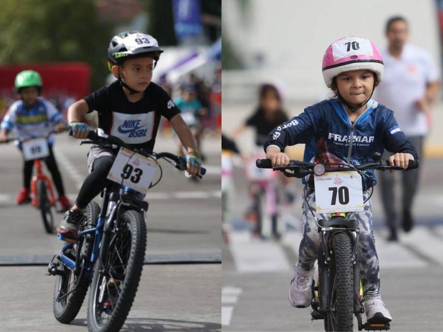 A toda marcha pedalearon niños y niñas en la categoría 5-6 años de la Vuelta Ciclística Infantil