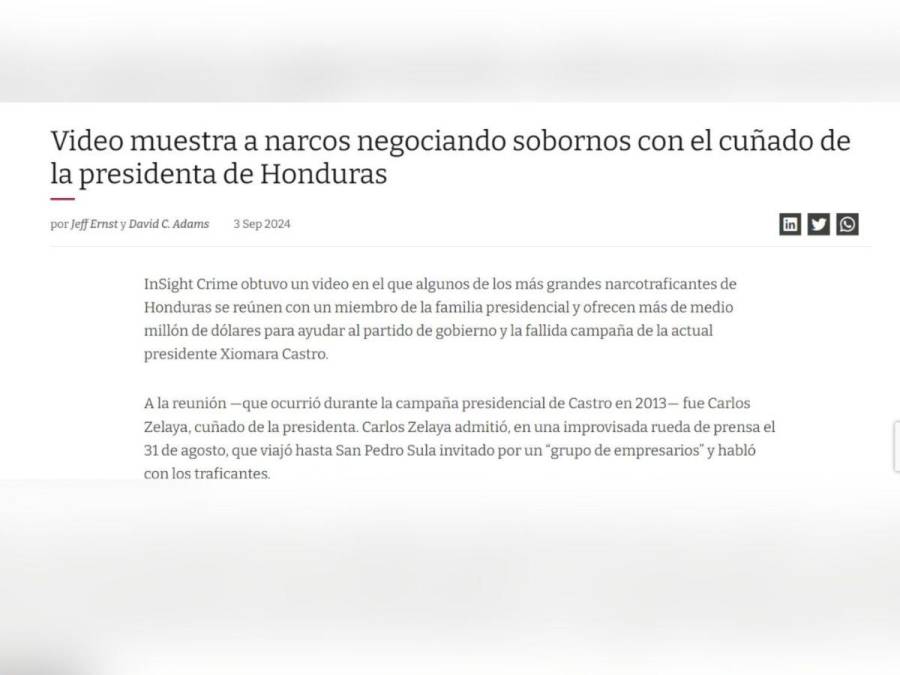 “Negoció sobornos con narcos”: Así informan medios internacionales sobre el narcovideo de Carlos Zelaya