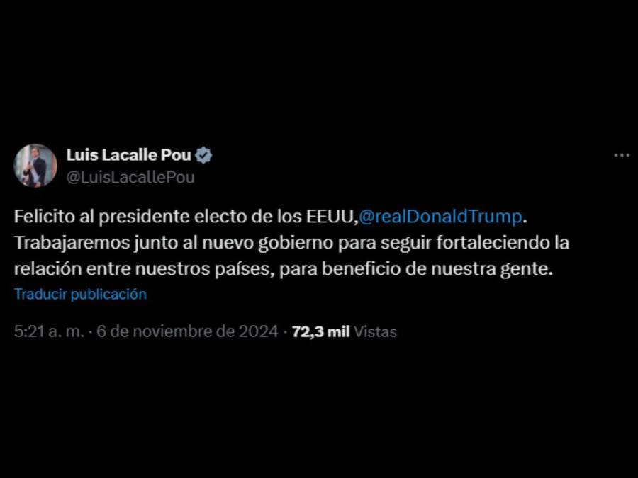 Desde Bukele hasta Castro: Líderes políticos felicitan a Trump tras triunfo electoral en EUA