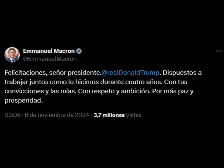 Desde Bukele hasta Castro: Líderes políticos felicitan a Trump tras triunfo electoral en EUA