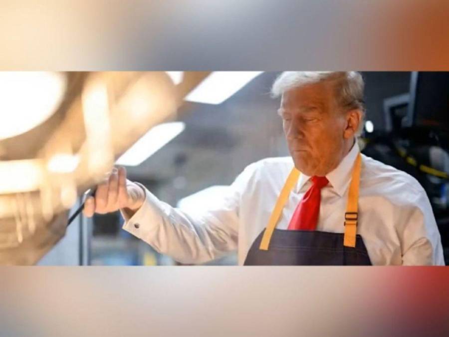 Trump cocina papas en un restaurante de comida rápida y envía un mensaje a Harris