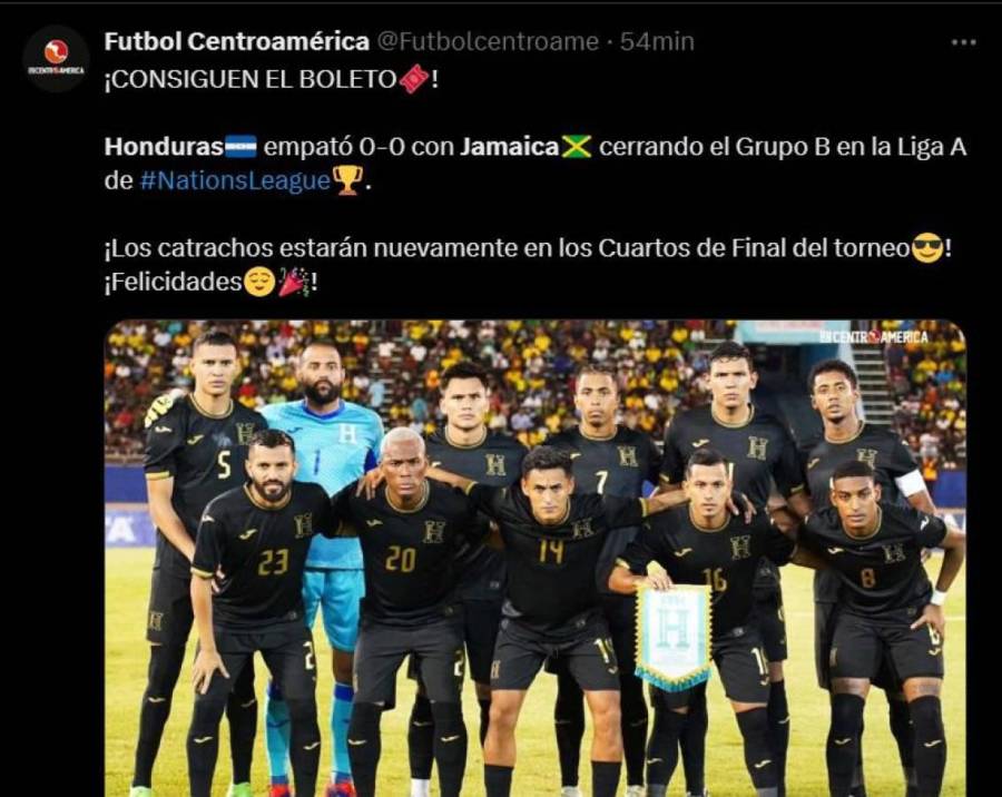 Reacción de la prensa tras clasificación de Honduras a cuartos de final de Nations League