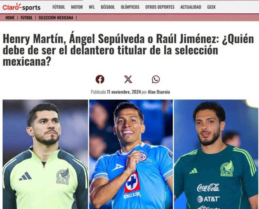 Lo que dicen en México sobre Honduras previo a juego de Nations League