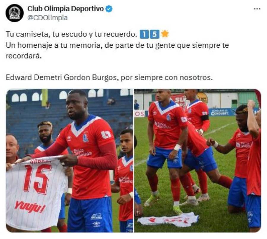 Olimpia viajó a La Ceiba para el último adiós a Demetri Gordon, quien murió en fatal accidente