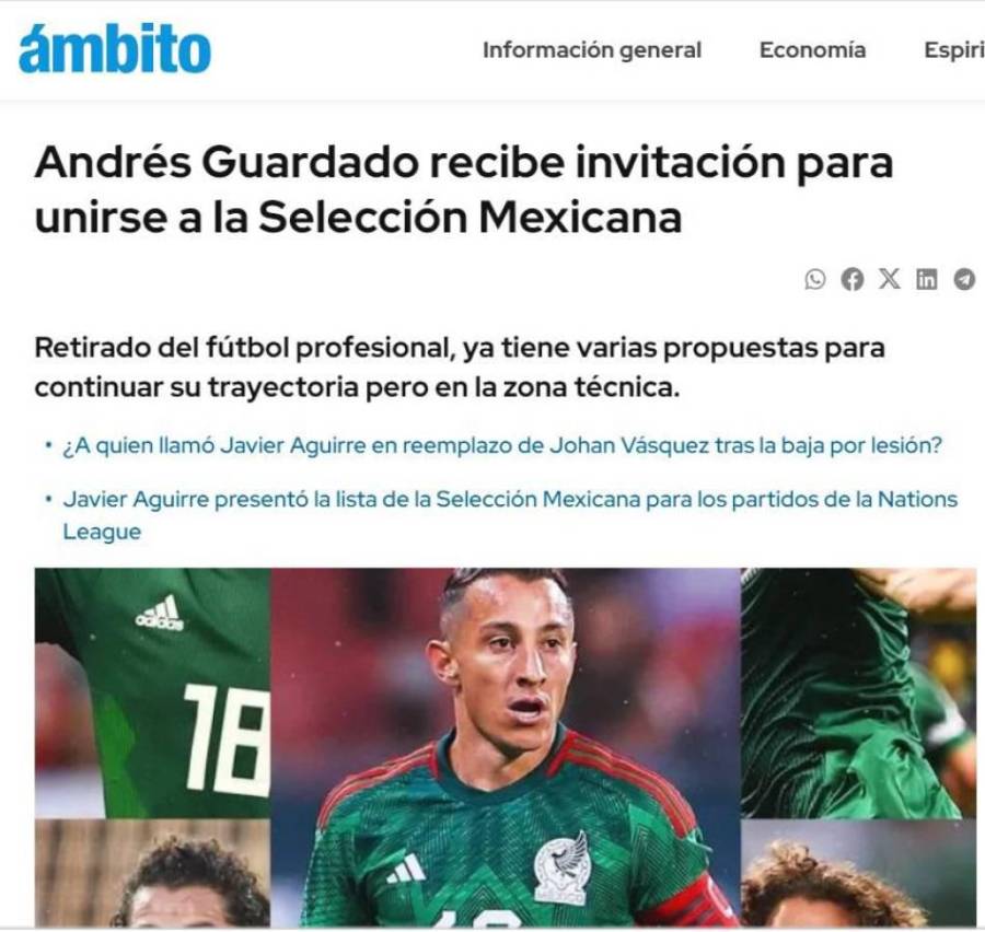 Lo que dicen en México sobre Honduras previo a juego de Nations League