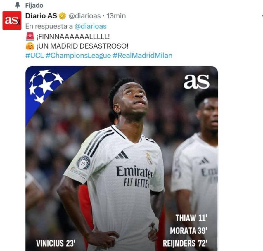 Real Madrid pierde ante Milan y así reacciona la prensa: “Vergüenza, fin del ciclo”