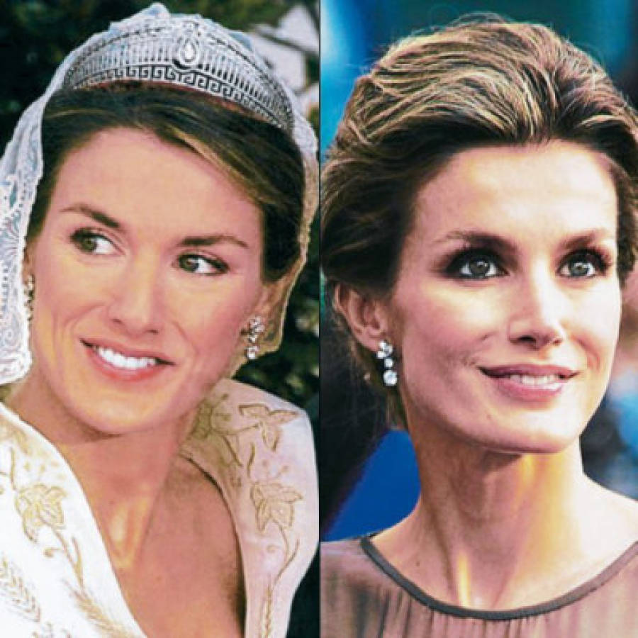 Diamantes y oro blanco en el joyero de Letizia