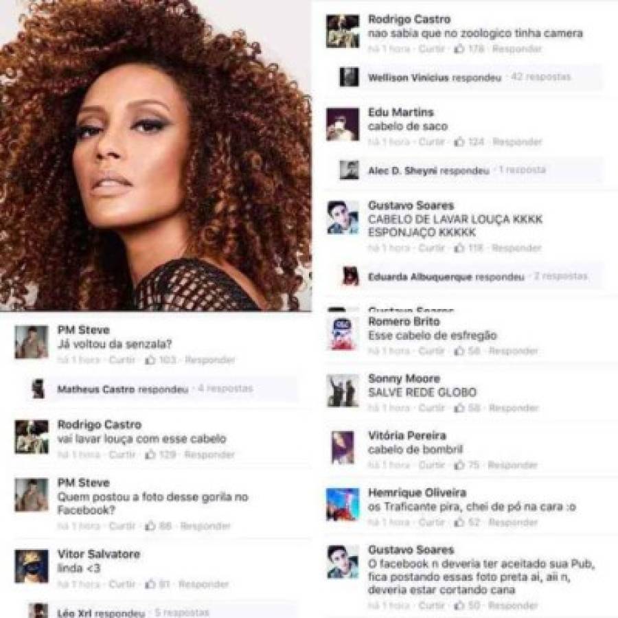 Actriz brasileña víctima de racismo en redes sociales