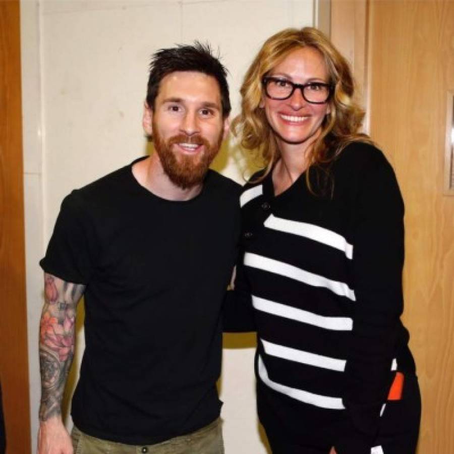 Lionel Messi y Julia Roberts tras el clásico español.