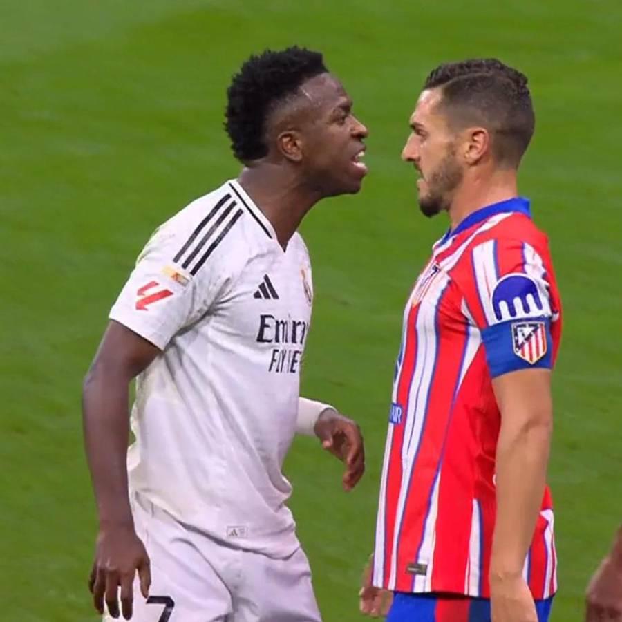 No se vio: objetos lanzados al campo y bronca de Vinicius en el Atlético-Real Madrid