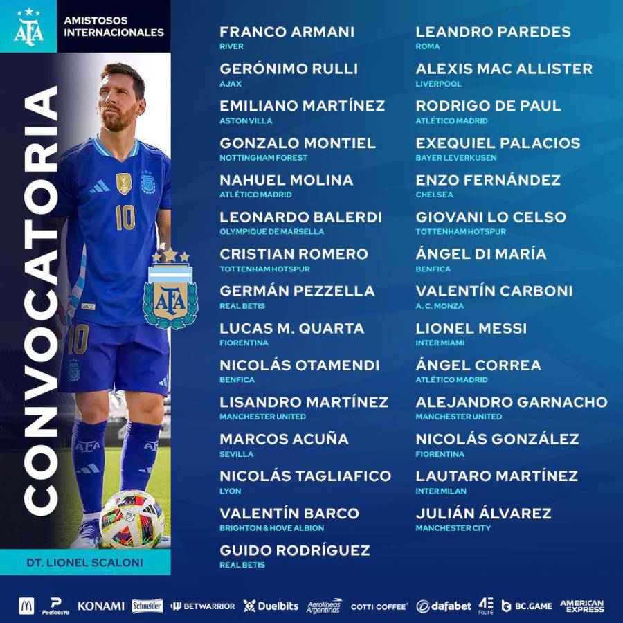 ¡OFICIAL! Messi lidera lista de Argentina para amistosos antes de Copa América 2024