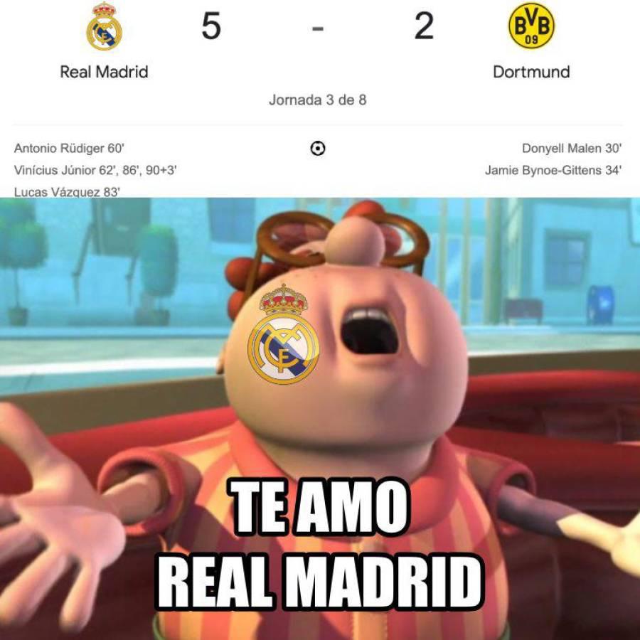 Memes que dejó la remontada de Real Madrid con triplete de Vinicius en Champions League