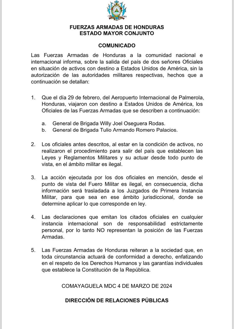 $!Fuerzas Armadas: generales no pidieron permiso para testificar y enfrentarán la justicia