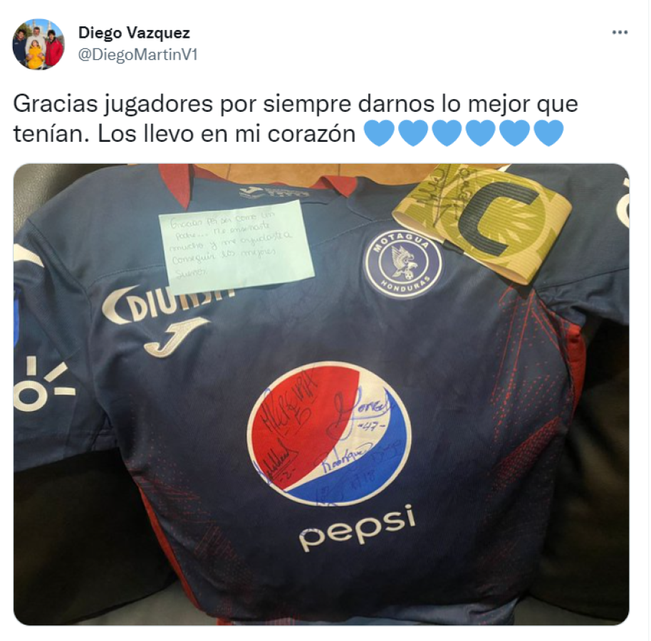 El emotivo detalle de los jugadores del Motagua a Diego Vázquez tras su despedida