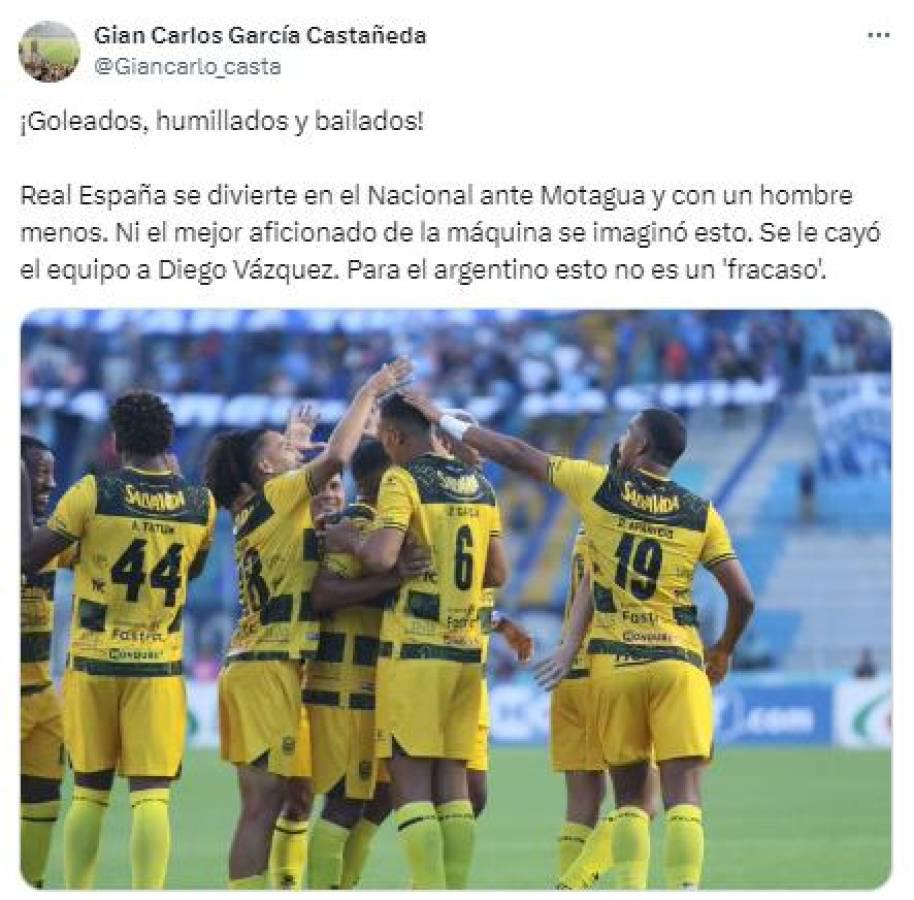 Prensa se rinde ante Real España tras golear a Motagua y esto dicen de Diego Vazquez