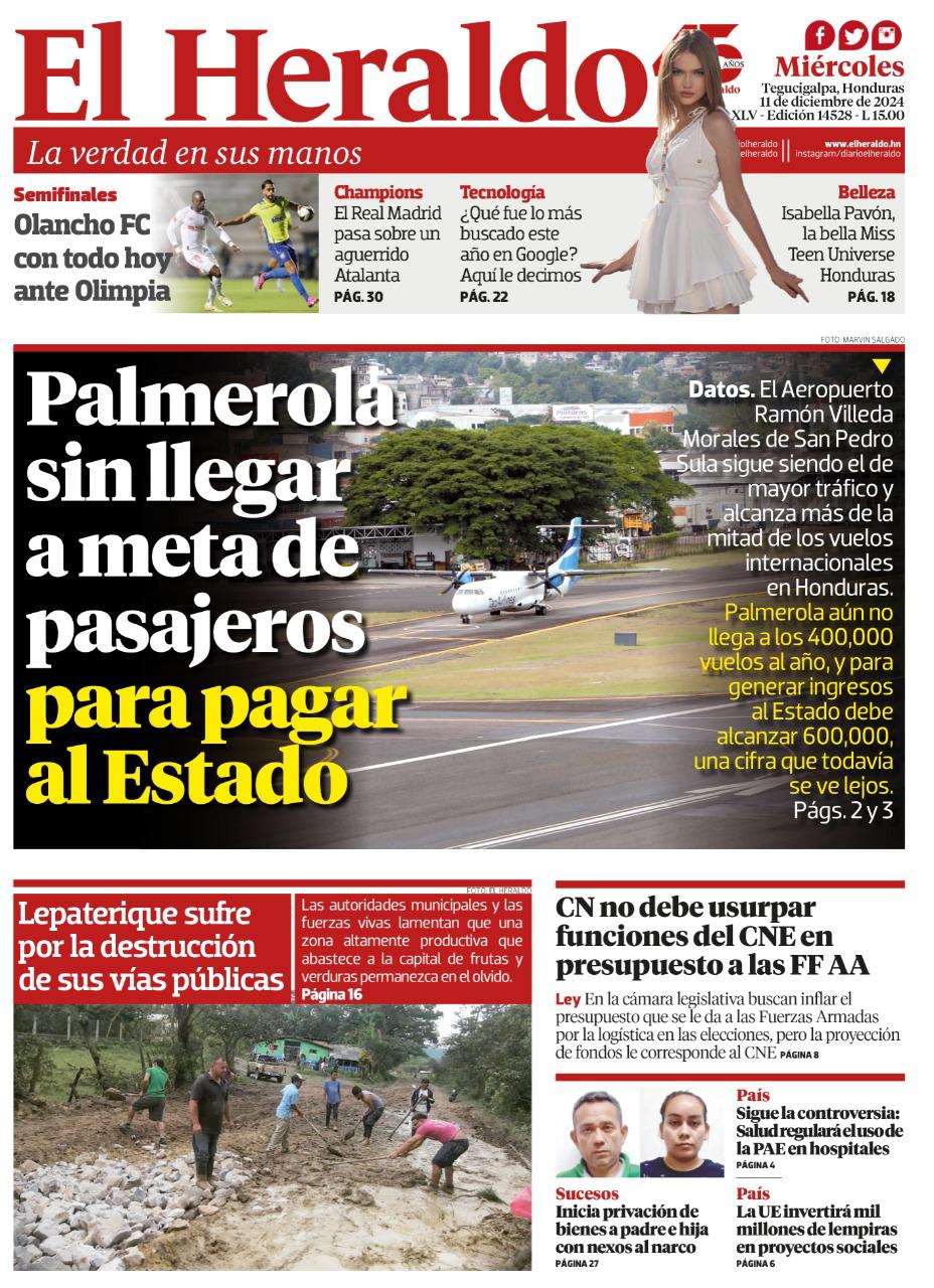 Palmerola sin llegar a meta de pasajeros para pagar al Estado