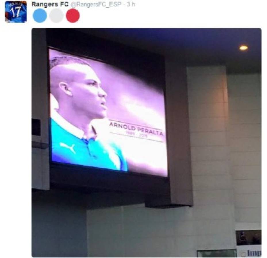 Rangers FC rinde homenaje a Arnold Peralta