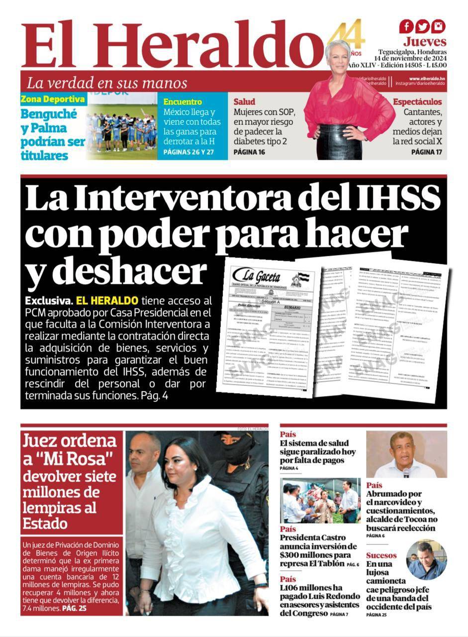 La Interventora de IHSS con poder para hacer y deshacer