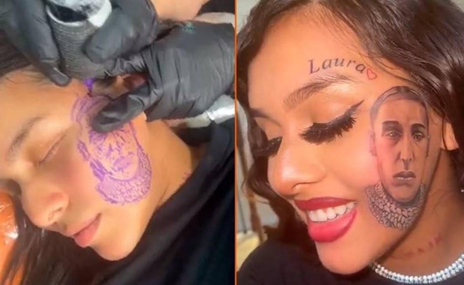 Narally Najam, la tiktoker que se tatuó el rostro de su pareja en la mejilla al enterarse que le era infiel