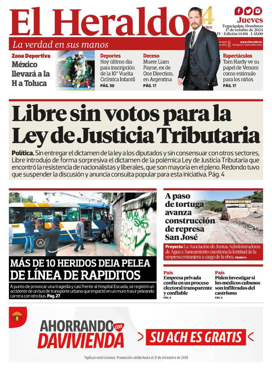 Libre sin votos para la Ley de Justicia Tributaria