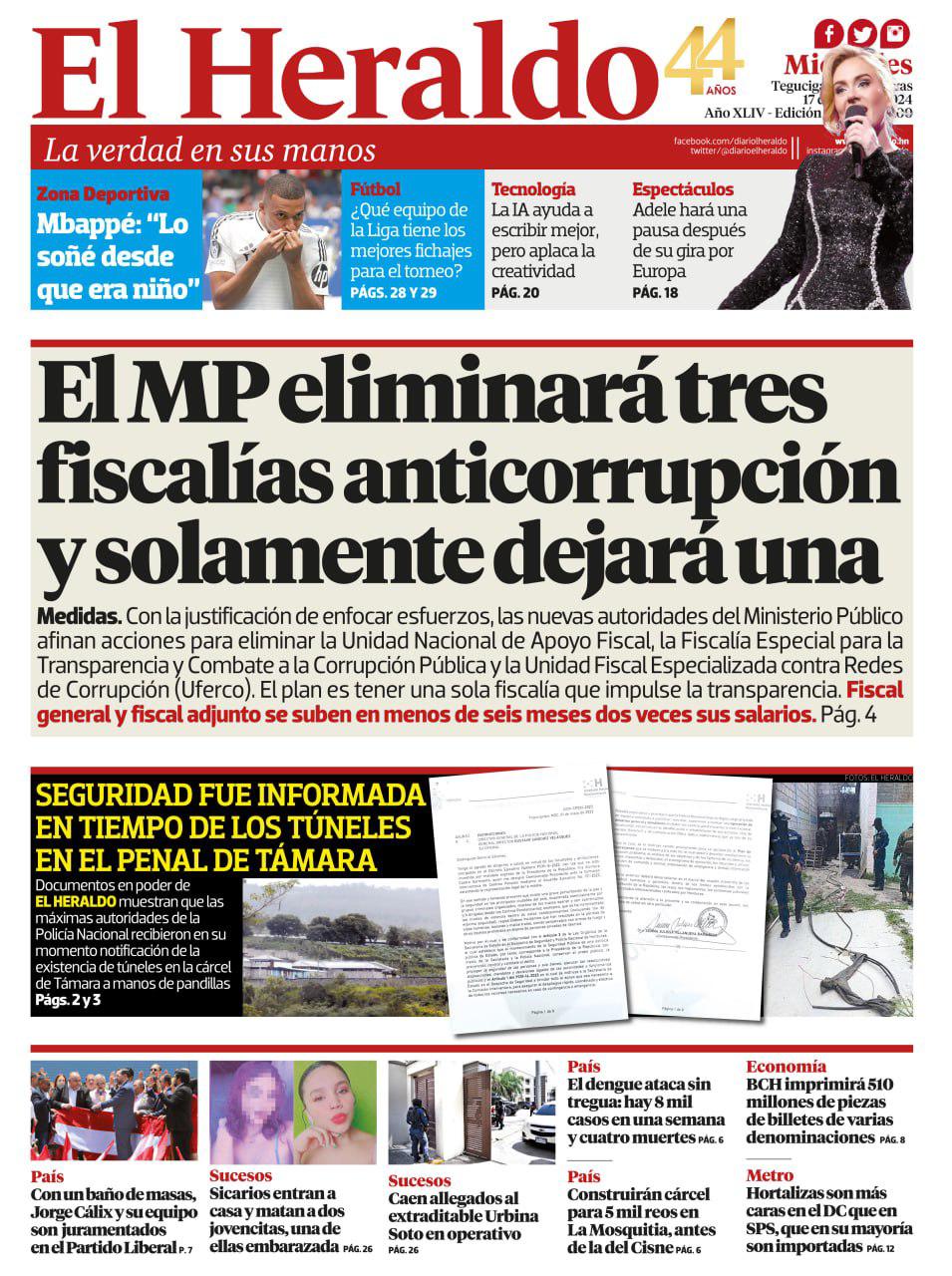 El MP eliminará tres fiscalías anticorrupción y solamente dejará una