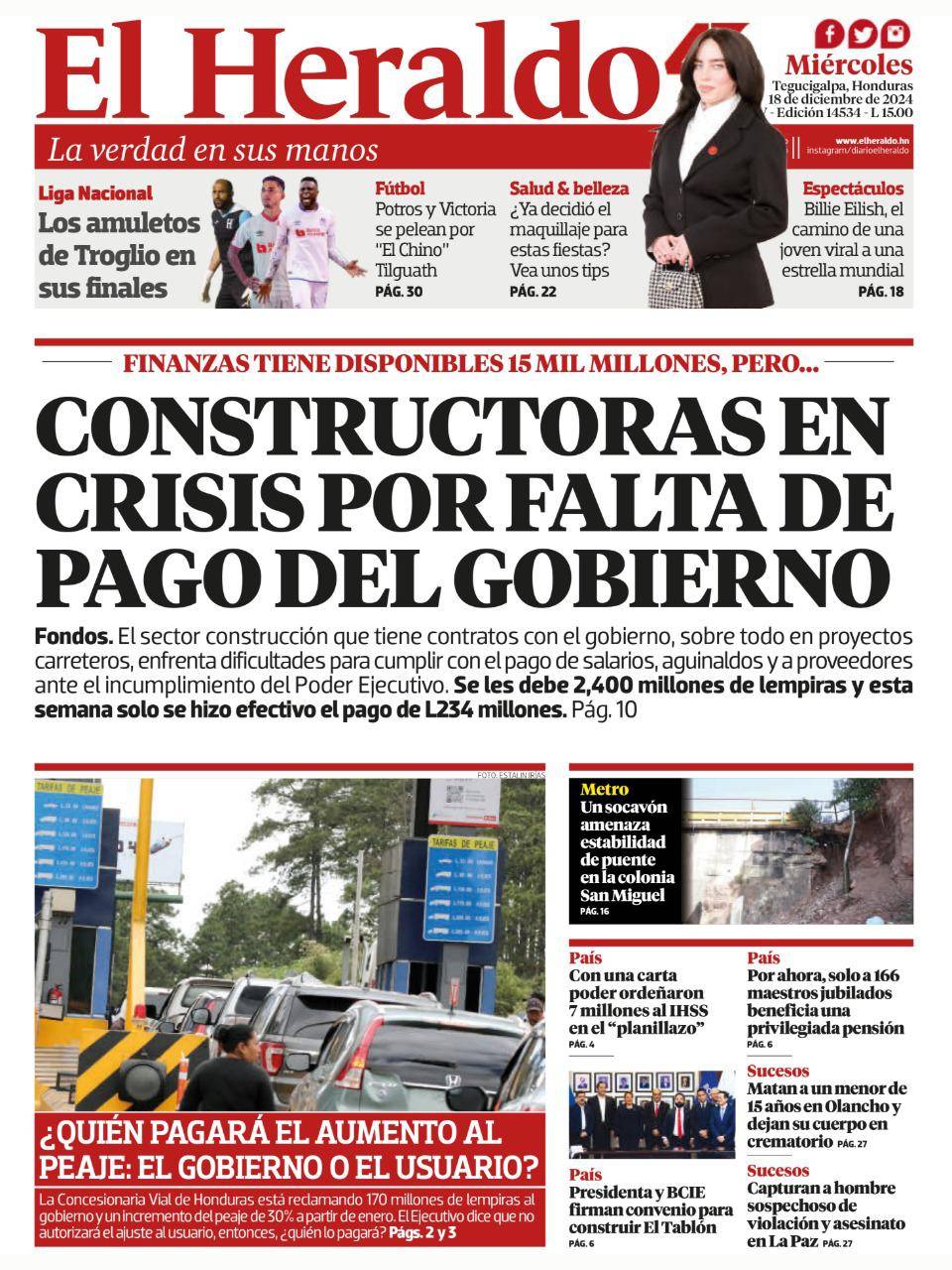 Constructoras en crisis por falta de pago del gobierno