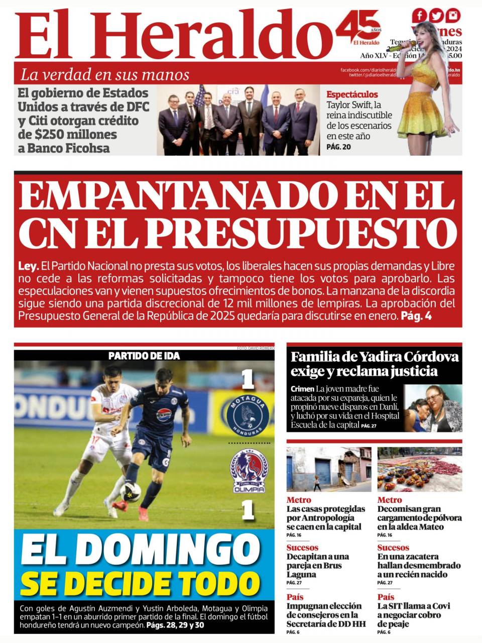 Empantanado en el CN el presupuesto