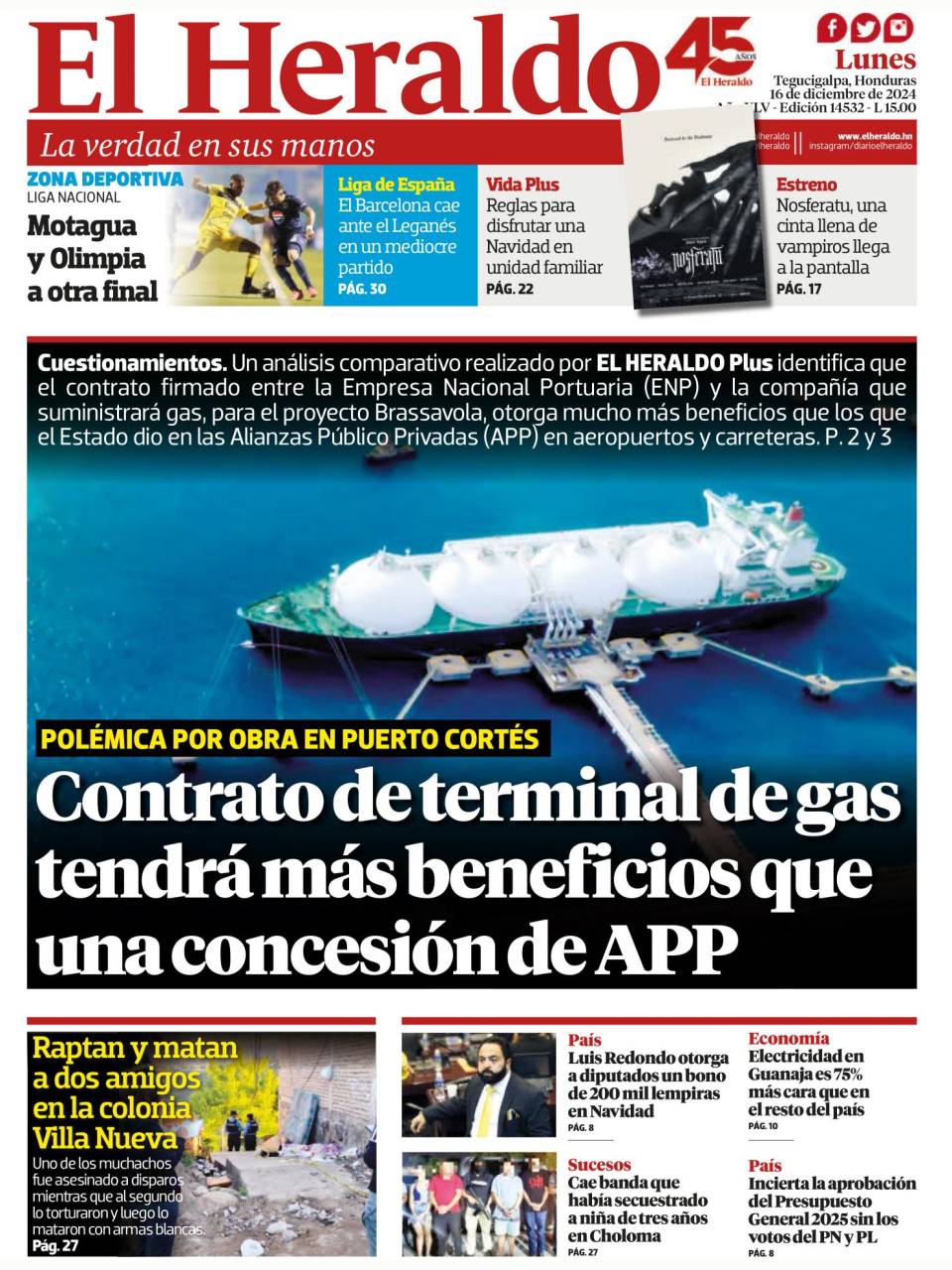 Contrato de terminal de gas tendrá más beneficios que una concesión de APP