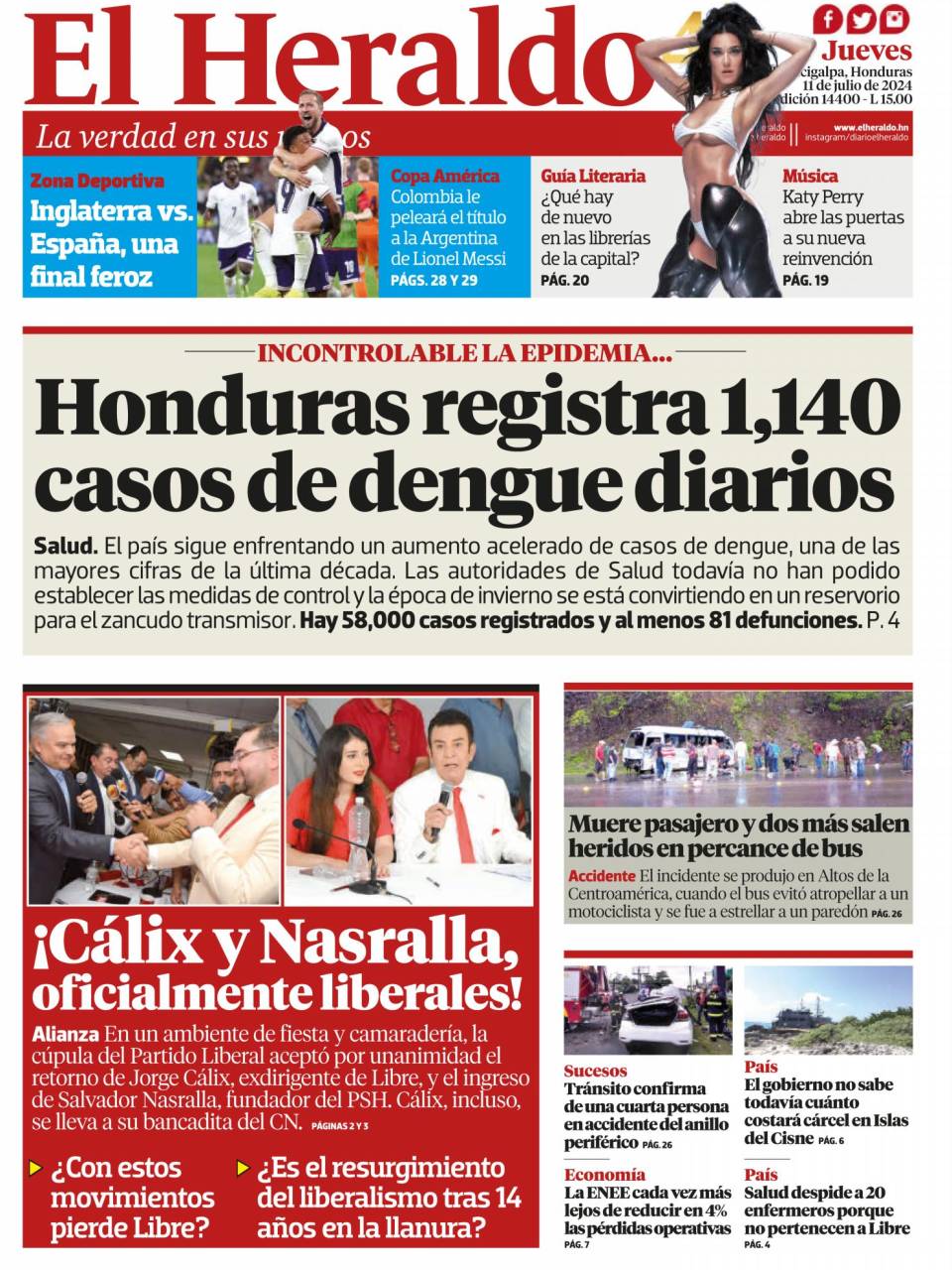 Honduras registra 1,140 casos de dengue diarios