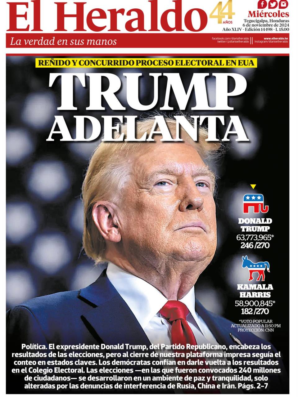 Trump adelanta