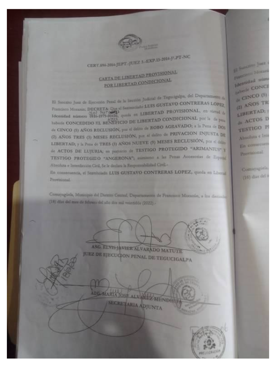 $!La Unidad Investigativa de EL HERALDO Plus accedió las dos cartas de libertad que presentó el privado de libertad Luis Contreras.