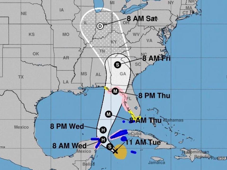 Esta sería la trayectoria que seguiría la tormenta tropical Helene.