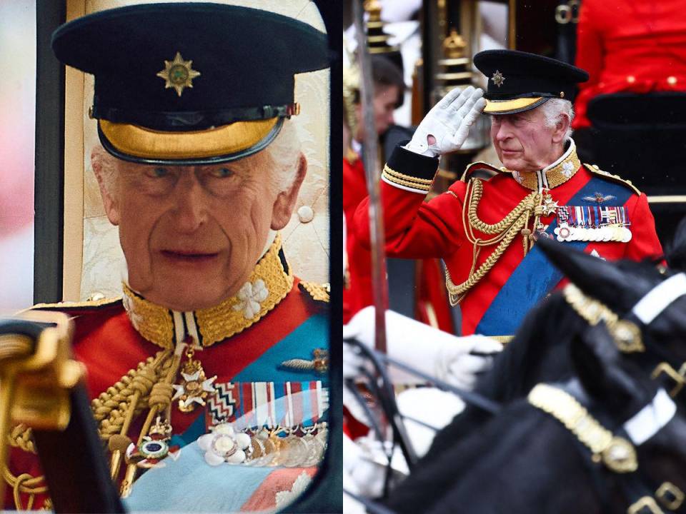 Con presentaciones de la Real Fuerza Aérea Británica, la Caballería Real y la presencia de la familia real británica, incluida Kate Middleton, se celebró el “Desfile del estandarte” o el “Trooping the Colour”, en conmemoración al cumpleaños del rey Carlos III este sábado 15 de junio en el Palacio de Buckingham. A continuación las imágenes.
