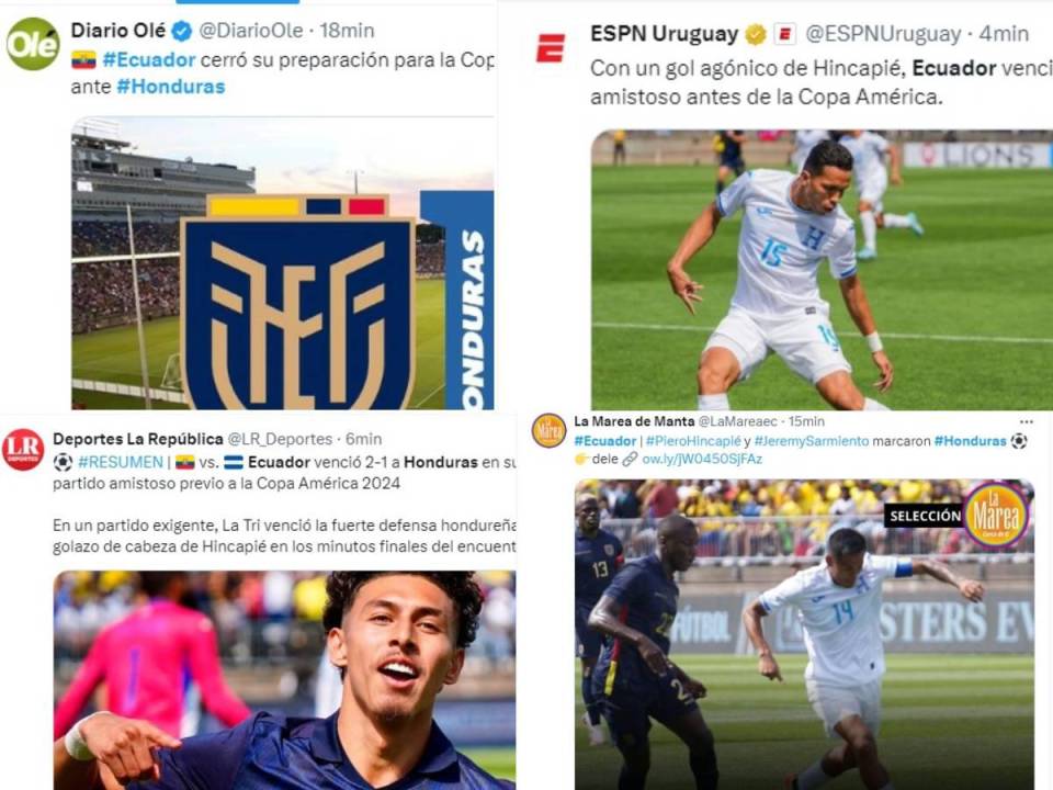 Los medios de Ecuador no quedaron tan contentos con el resultado de su selección ante Honduras previo a su debut en Copa América 2024