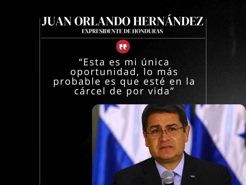 El expresidente Juan Orlando Hernández habló durante la lectura de su sentencia en la que reiteró que su proceso fue injusto y que él es inocente.