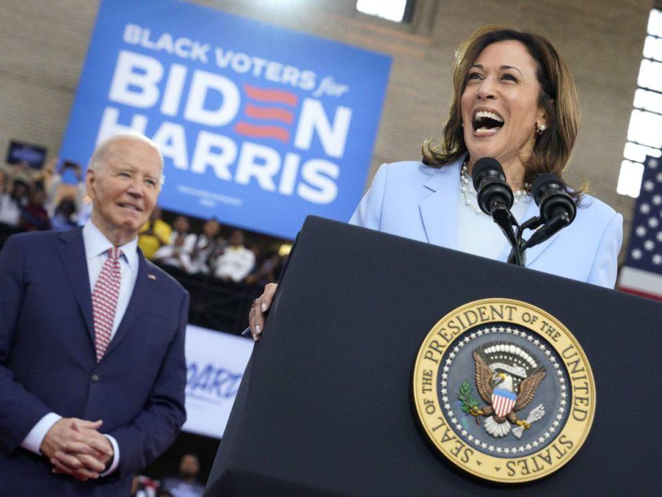 Kamala Harris podría animar a más demócratas. Un evento de campaña Biden-Harris en mayo. (Yuri Gripas para The New York Times)