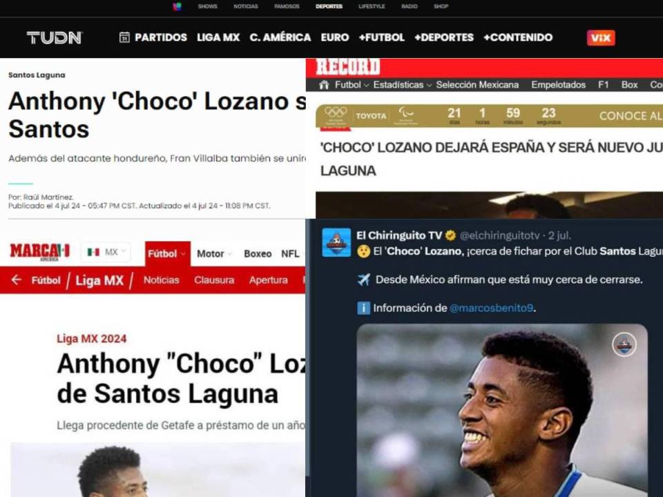 Santos Laguna se convertirá en el nuevo equipo del Choco Lozano para el segundo semestre de 2024. ¿Qué dicen los medios mexicanos?