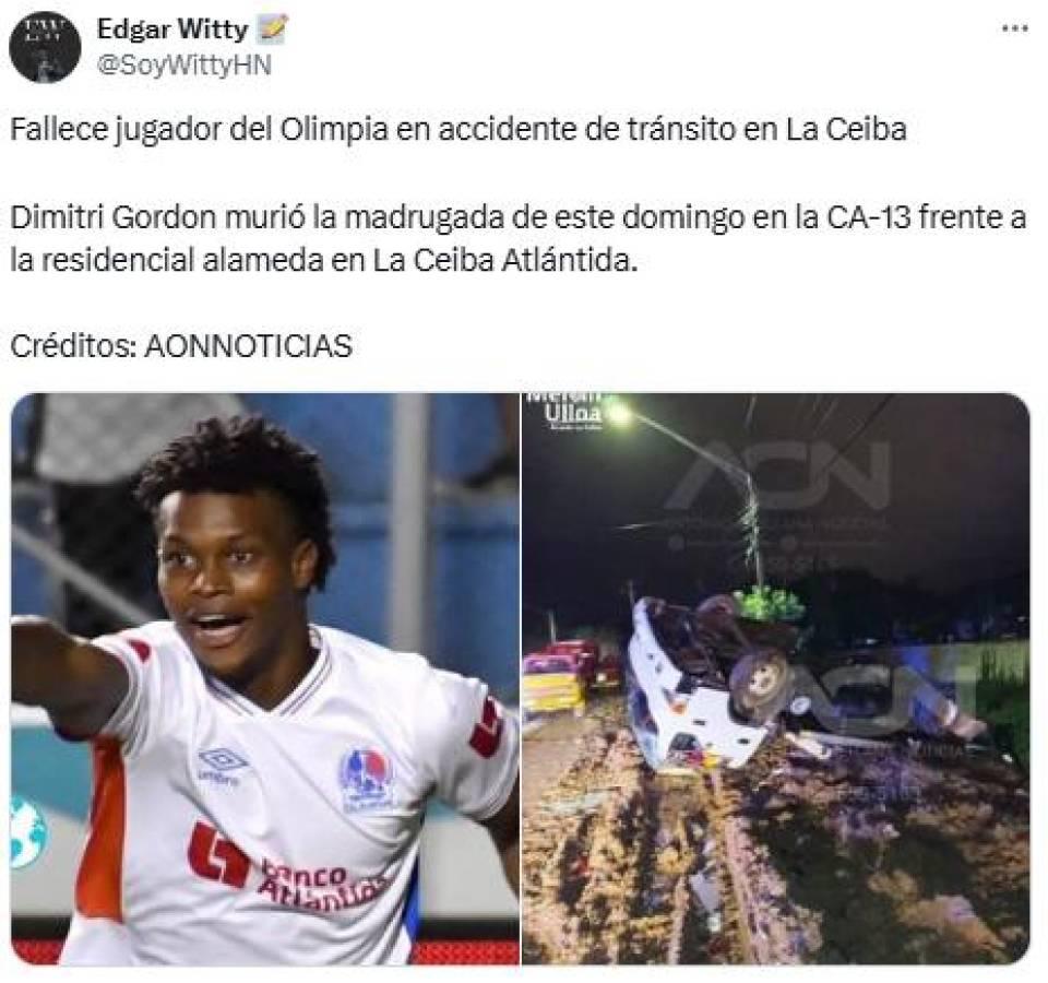 Prensa deportiva y jugadores reaccionan a muerte de Demetri Gordon, jugador del Olimpia