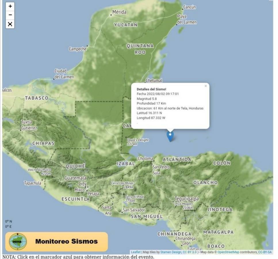 Sismo de 5.9 grados sacude varias regiones de Honduras