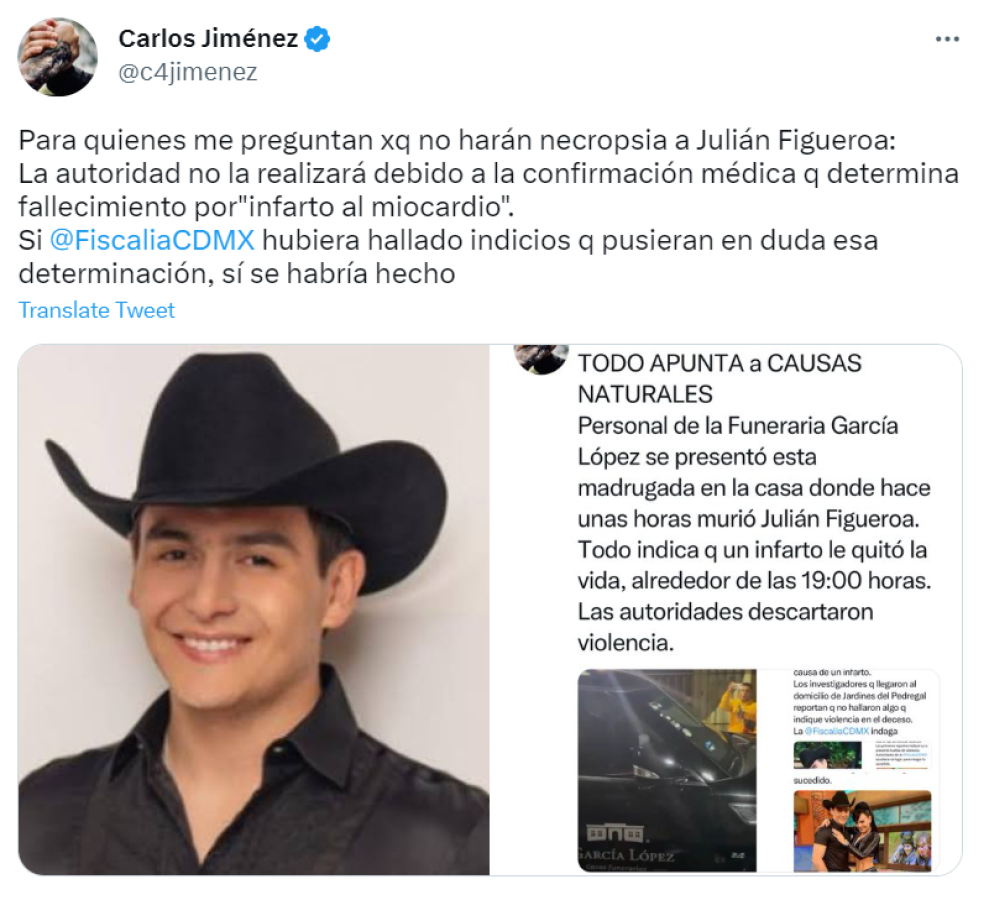 Julián Figueroa: ¿Por qué no le hicieron autopsia al hijo de Maribel Guardia?