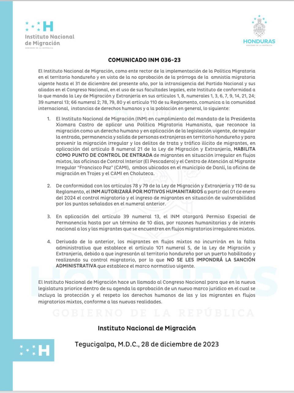 Migración aprueba nuevos puntos de ingreso tras fracaso del CN en aprobación de amnistía