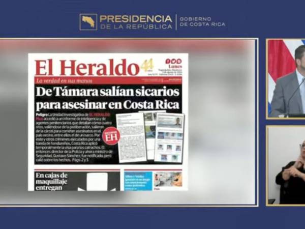 En conferencia de prensa, el presidente de Costa Rica, Rodrigo Chaves Robles, y el Ministro de Seguridad Pública, Mario Zamora, destacaron la labor realizada por la Unidad Investigativa de EL HERALDO Plus.