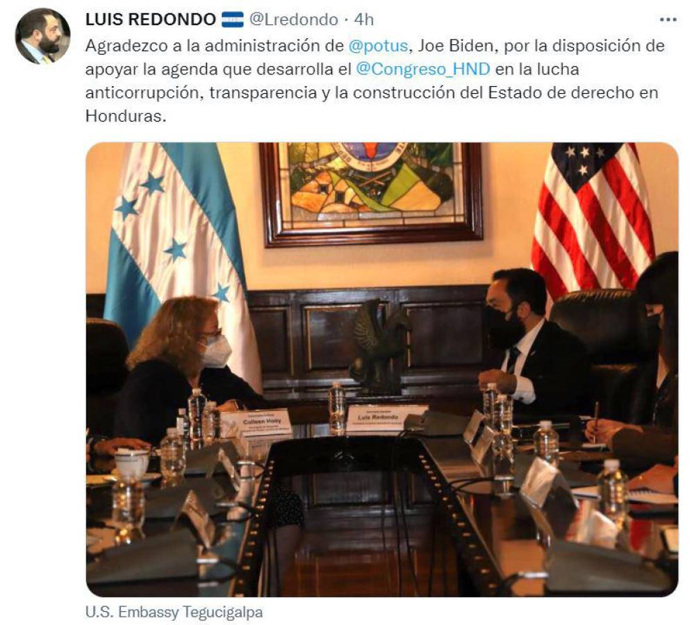 Gobierno de EEUU se compromete en apoyar combate a la corrupción en Honduras