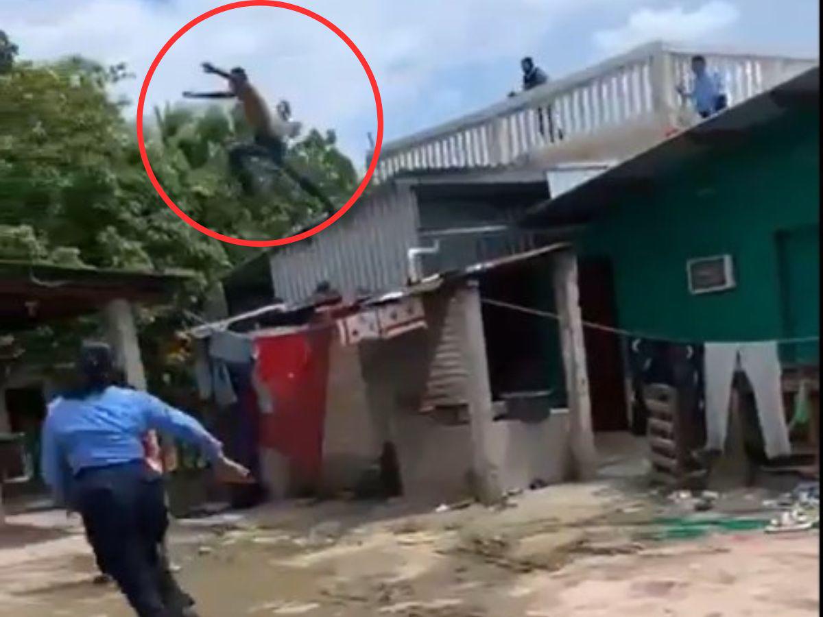 Capturan a hombre tras insólita persecución sobre los techos en Comayagua