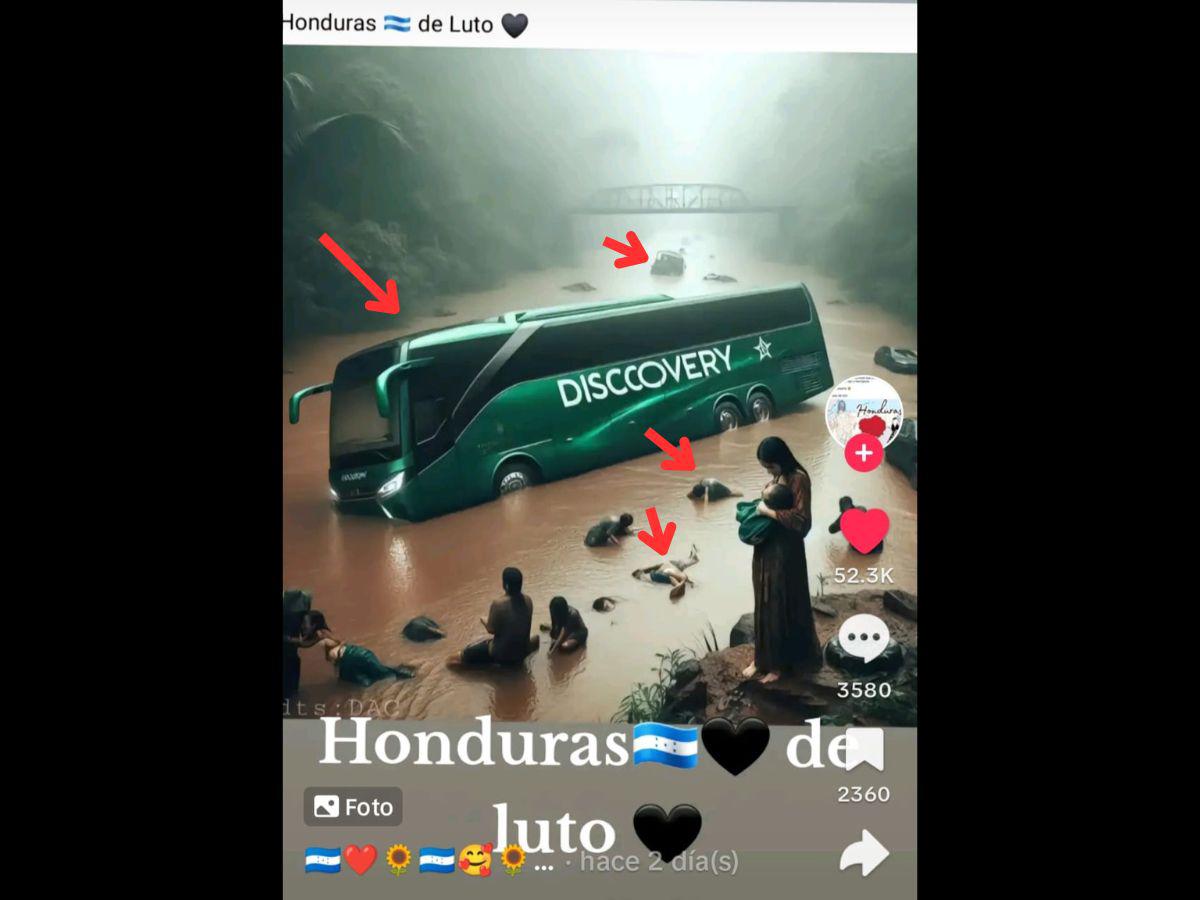 $!Algunas de las inconsistencias de la imagen que, según usuarios, grafica el accidente.